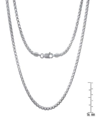 Unisex Sterling Silver Box Link Chain Necklace