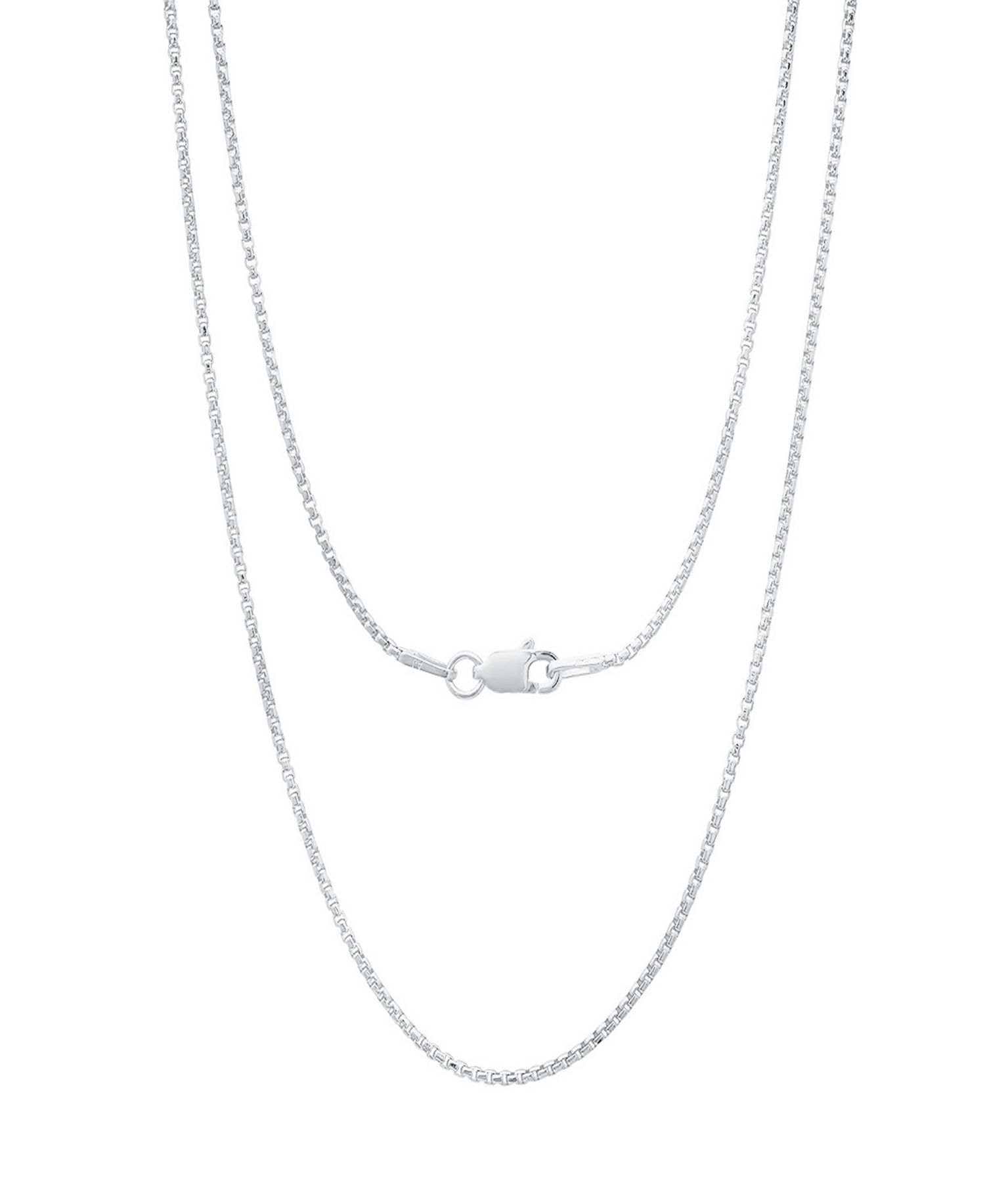 Unisex Sterling Silver Box Chain Necklace