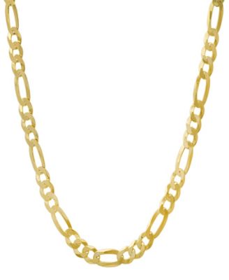 Unisex 14K Gold Plated Figaro Superflat Necklace