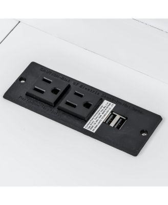 Twin XL Size Murphy Bed with Desk, LED Light and USB Charging Station