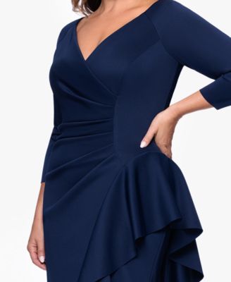 Plus Size V-Neck Long Sheath Dress