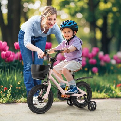 Kids Bike with Basket and Adjustable Handlebar for 3-4 Years Old