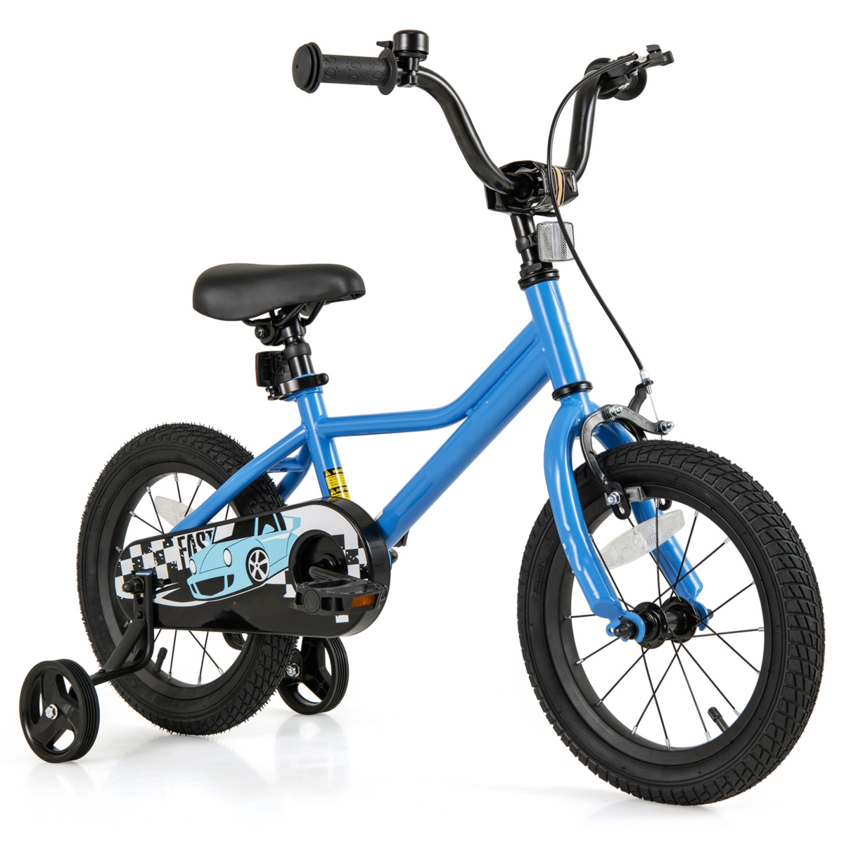 Kids Bike with Removable Training Wheels Adjustable for Growing Riders