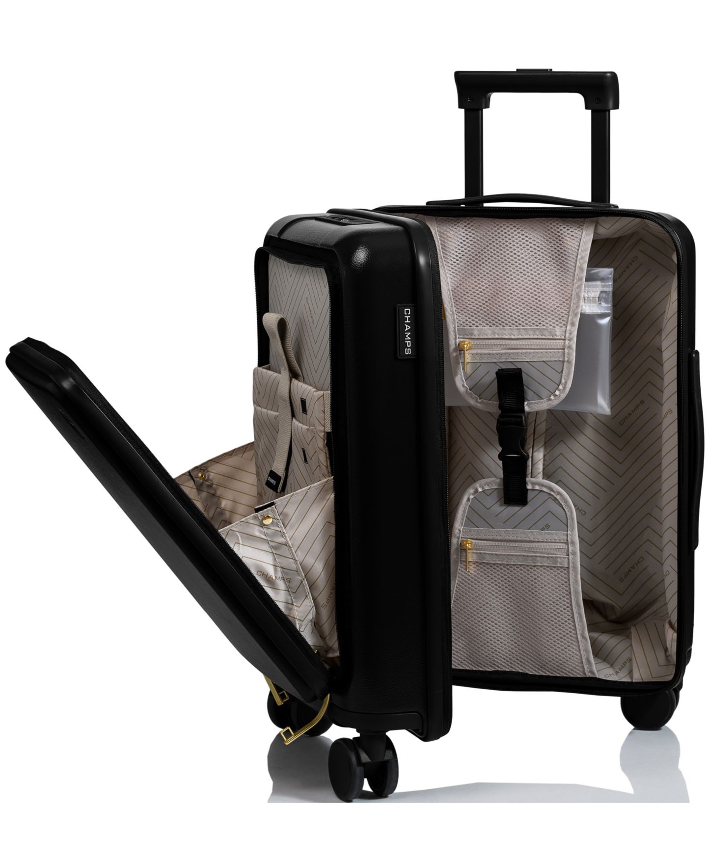 Чемодан CHAMPS 21.5" Onyx Hardside Carry-on Luggage, цвет: Чёрный — фото 4