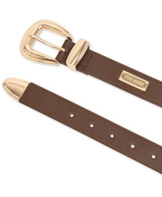 Hardware-Embellished Faux-Leather Belt