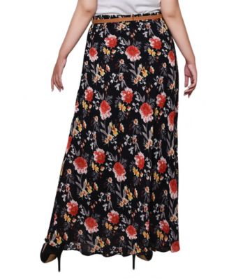 Plus Size Chiffon Maxi Skirt