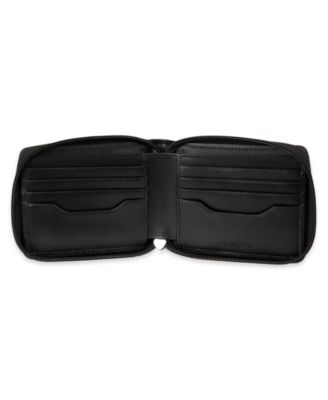 Men's RFID Overlapping Saffiano Zip Around Wallet