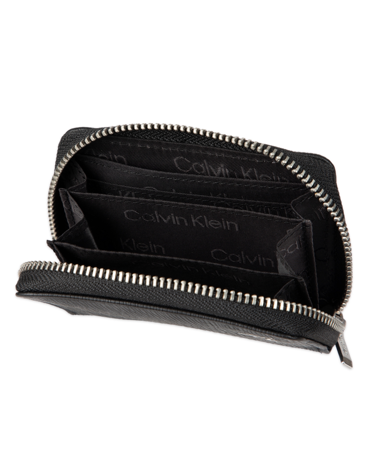 Calvin Klein Men's Rfid Textured Leather Gusset Card Case Wallet In Black