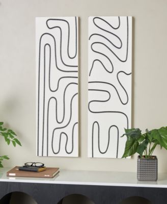 Wood Contemporary Wall Art, Set of 2