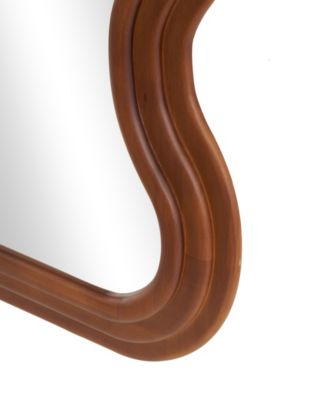 Wood 47" Wavy Modern Wall Mirror