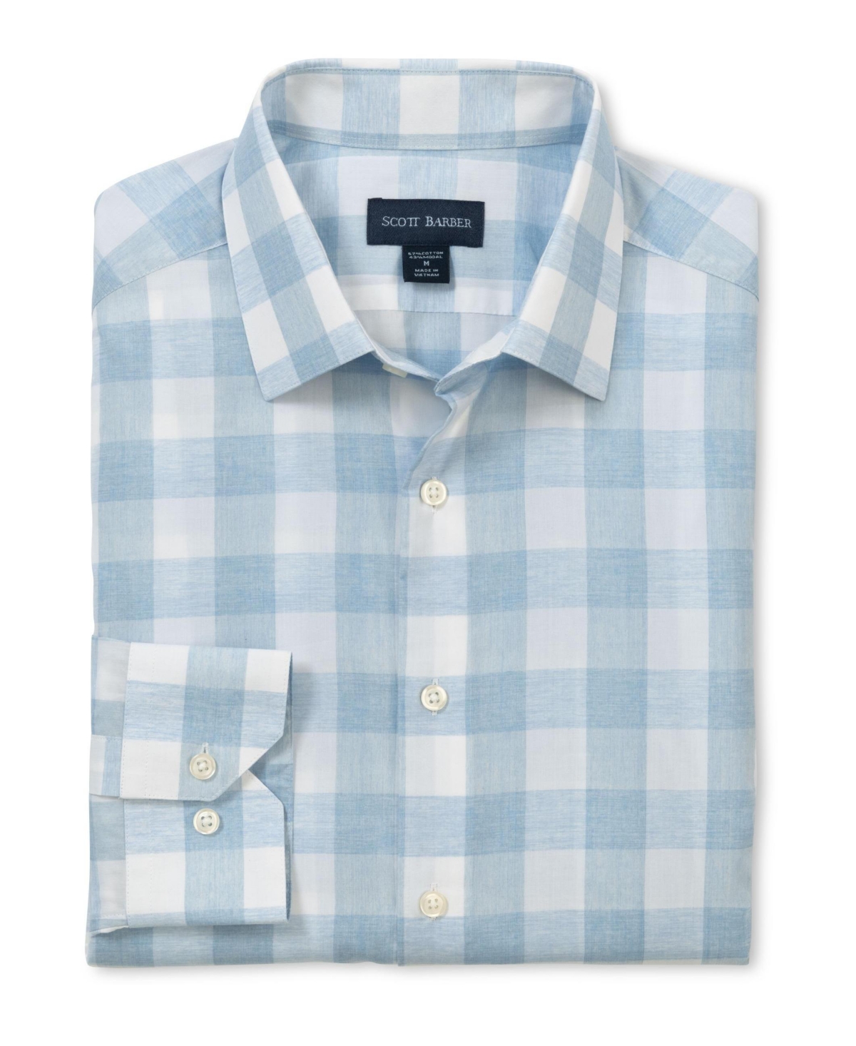 Men's Riviera Poplin Buffalo Plaid, Sky - Sky