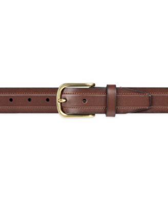 Men's Cut Edge Trapunto Stitched Casual Belt