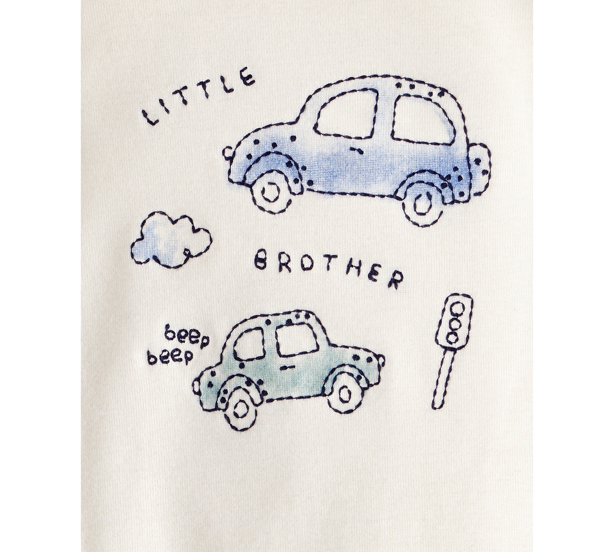 Carter's Baby Boys Cotton Cars Little Brother Long-sleeve Bodysuit & Pants, 2 Piece Set In Blue