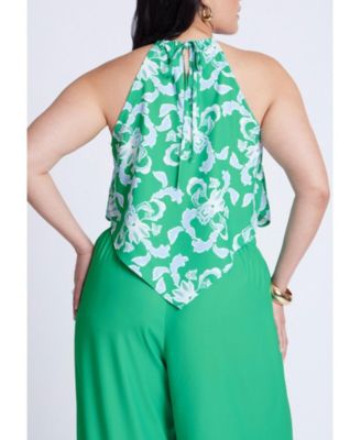 Women's Printed Scarf Halter Top