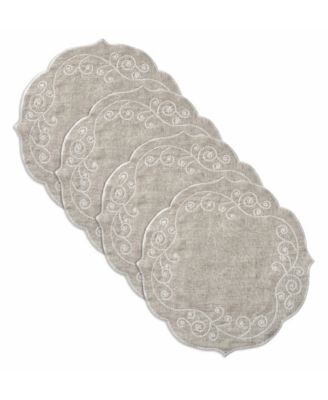 Lenox French Perle Embroidered Placemat, 16" Round