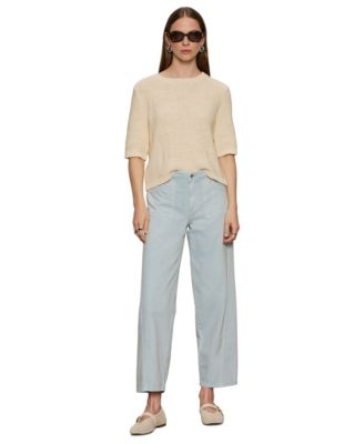 Women's Tape Yarn Crewneck Short-Sleeve T-Shirt 