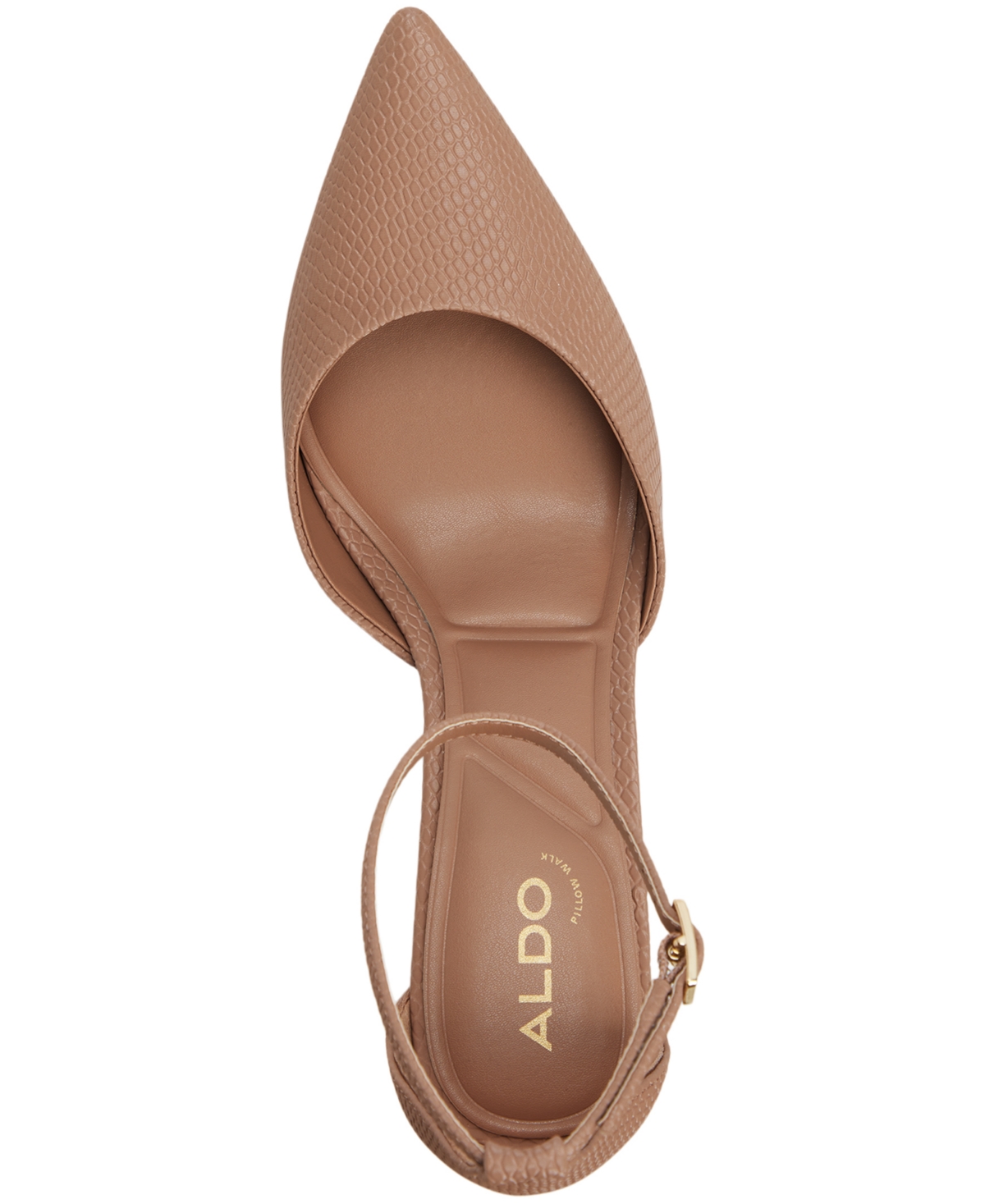 Aldo Jan Ankle Strap Pointed Toe Pump In Brown