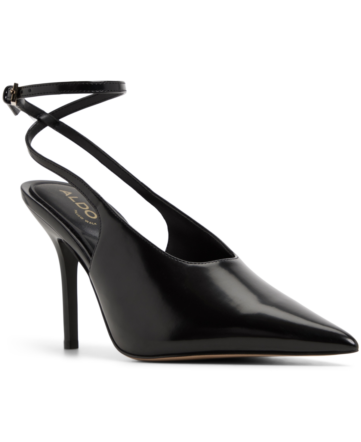 Aldo Women's Lisandre High-vamp Ankle-wrap Heeled Pumps In Black