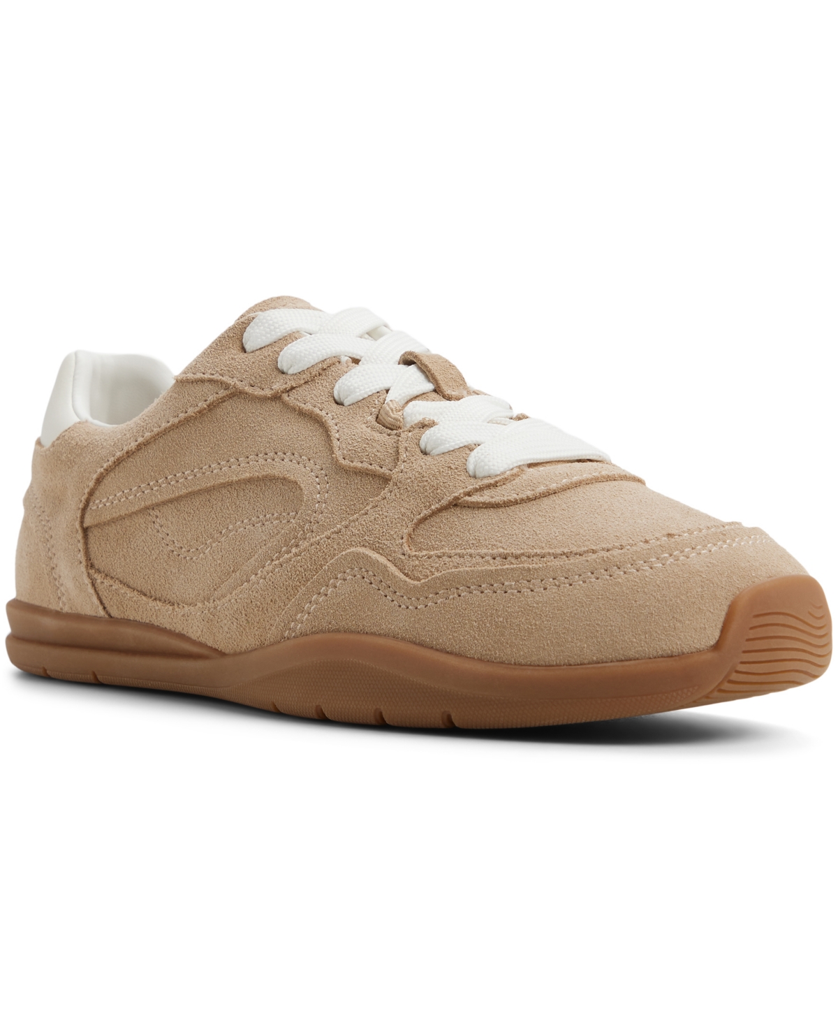 Women's Zendayya Low-Top Lace-Up Retro Sneakers - Gold Suede