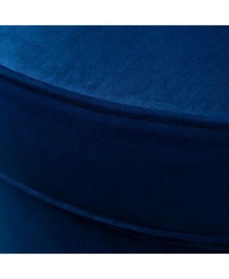 Contemporary Velvet Swivel Chair, Blue