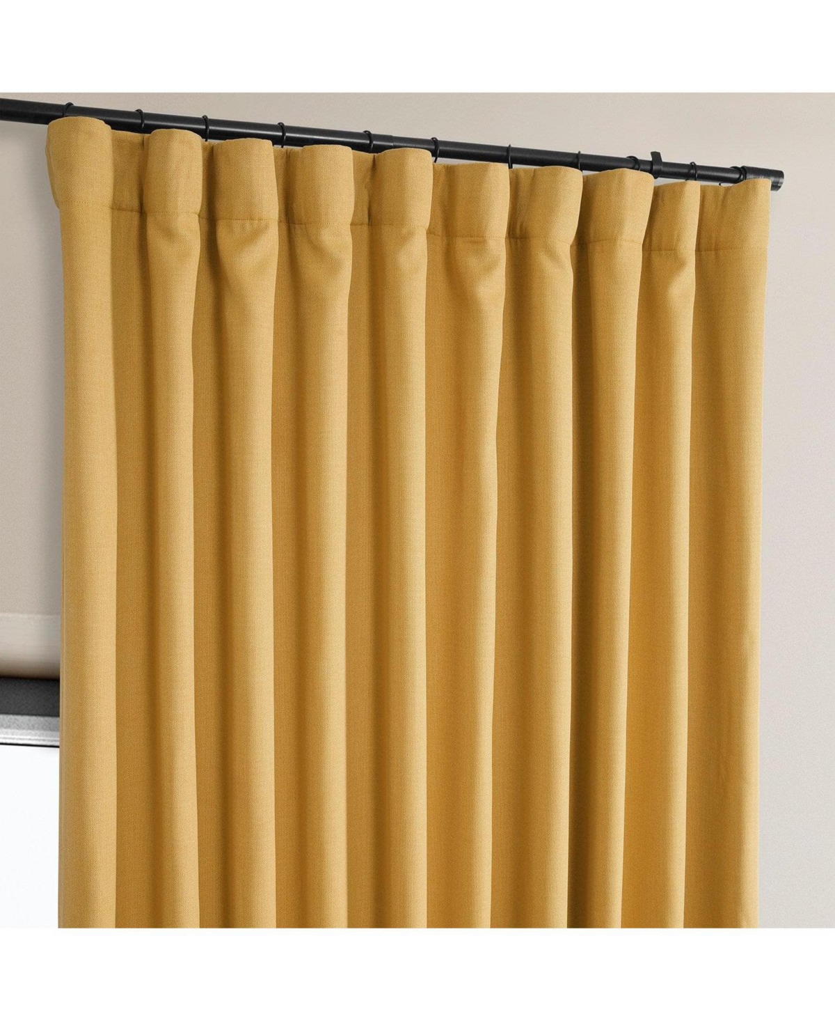 Half Price Drapes Extra Wide Textured Faux Linen Room Darkening Curtain