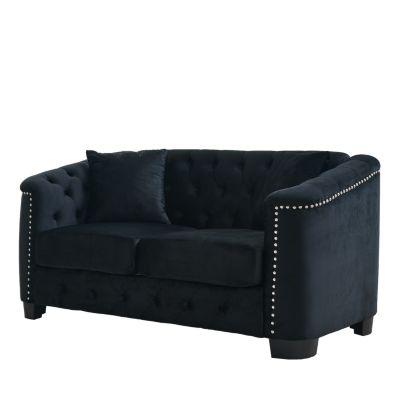 Streamdale Classic Velvet 3-Person Chesterfield Sofa with Nailhead Trim