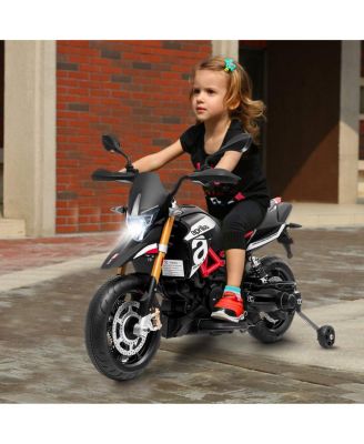 12V Kids Ride-On Motorcycle Aprilia Licensed with Sounds and Music