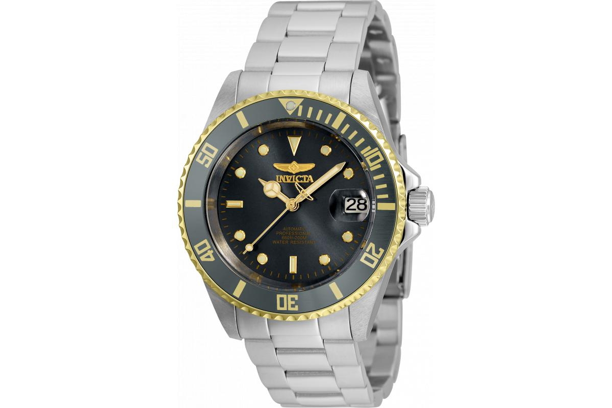 Men's 35847 Pro Diver Automatic 3 Hand Grey Dial Watch - Silver