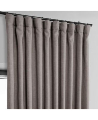 Extra Wide Textured Faux Linen Room Darkening Curtain