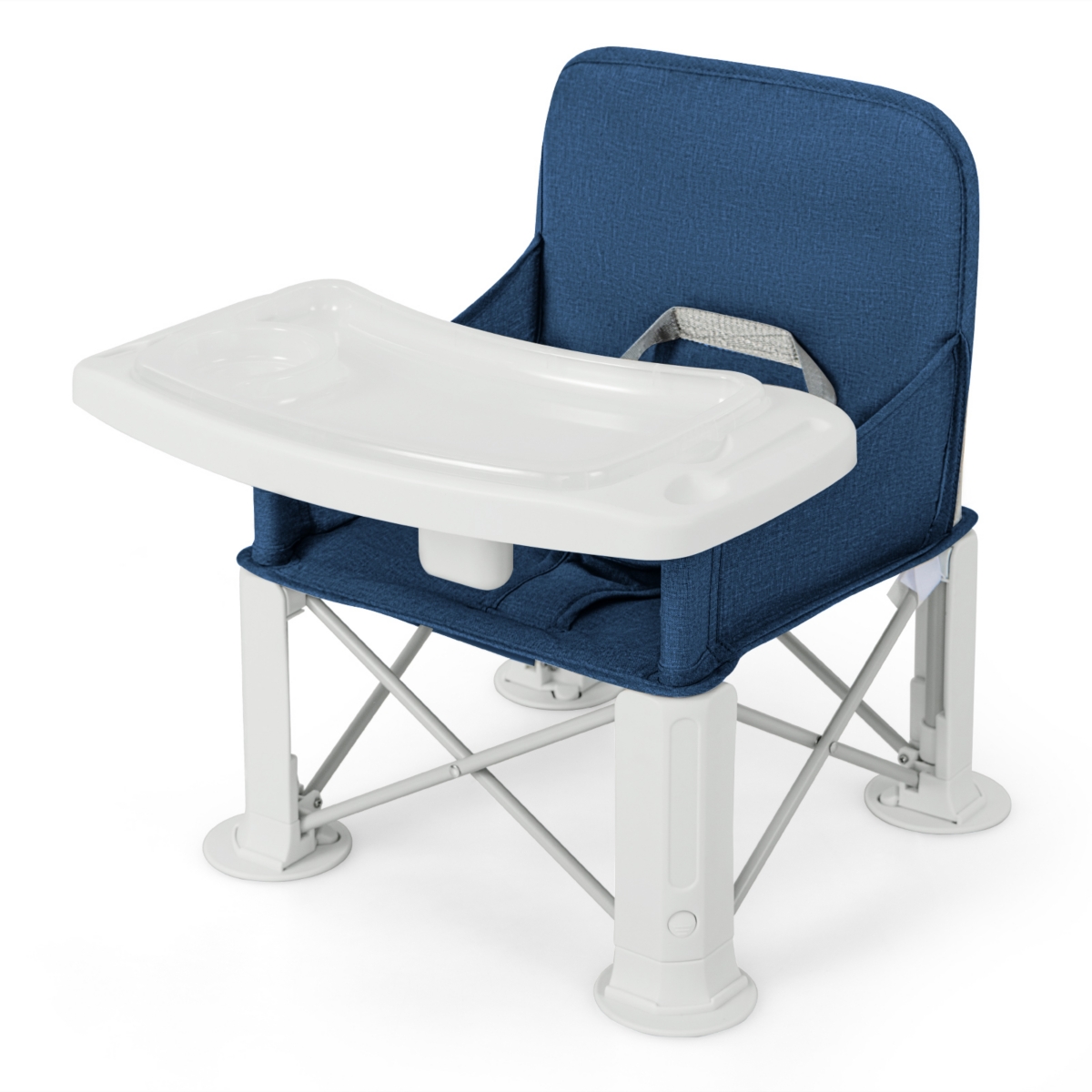 Slickblue Toddler Portable Booster Seat with Straps and Double Tray