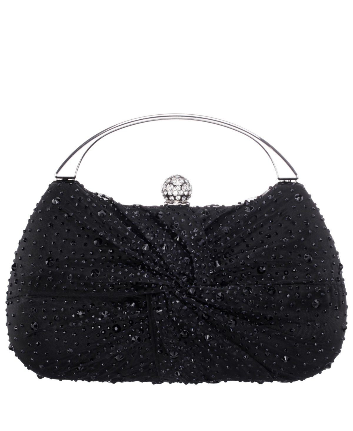 Nina Crystal Twist Chiffon And Satin Minaudiere Clutch Bag