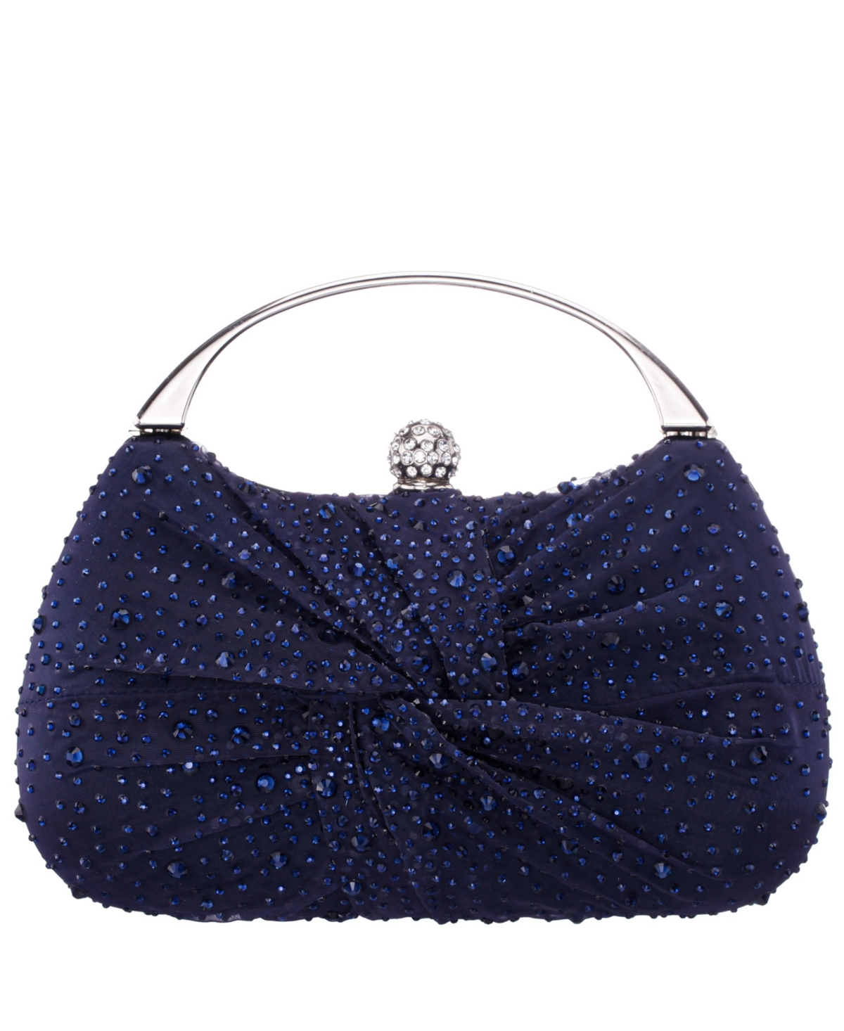 Nina Crystal Twist Chiffon And Satin Minaudiere Clutch Bag