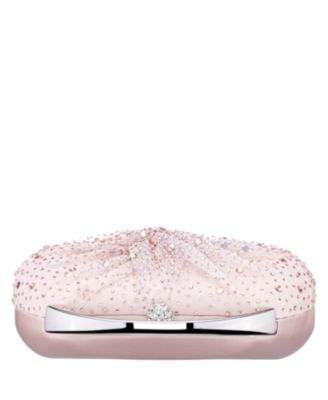 Crystal Twist Chiffon and Satin Minaudiere Clutch Bag