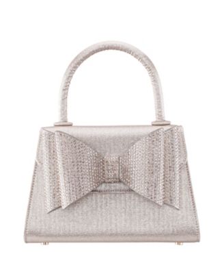 Crystal Double Bow Handheld Satchel Bag