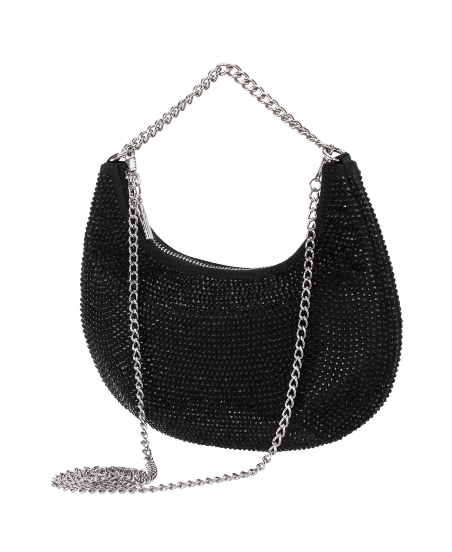 Женская сумка Nina All Over Crystal Crescent Moon Crossbody, цвет: Чёрный — фото 2