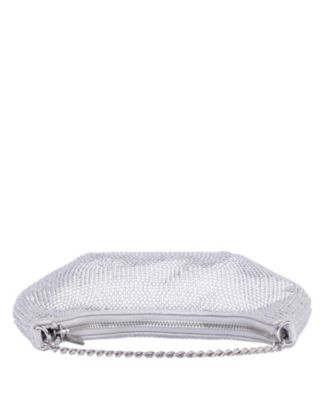 All Over Crystal Crescent Moon Crossbody Bag