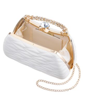 Quilted Minaudiere Handle Clutch Bag