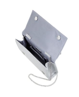 Double Crystal Flower Slim Clutch Bag