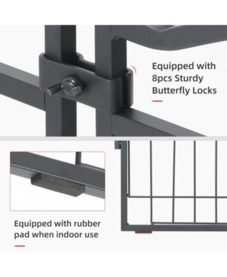 8 Panels 34.6''  Heavy Duty Dog Playpen with Lock and Door,Outdoor Dog Exercise Fence