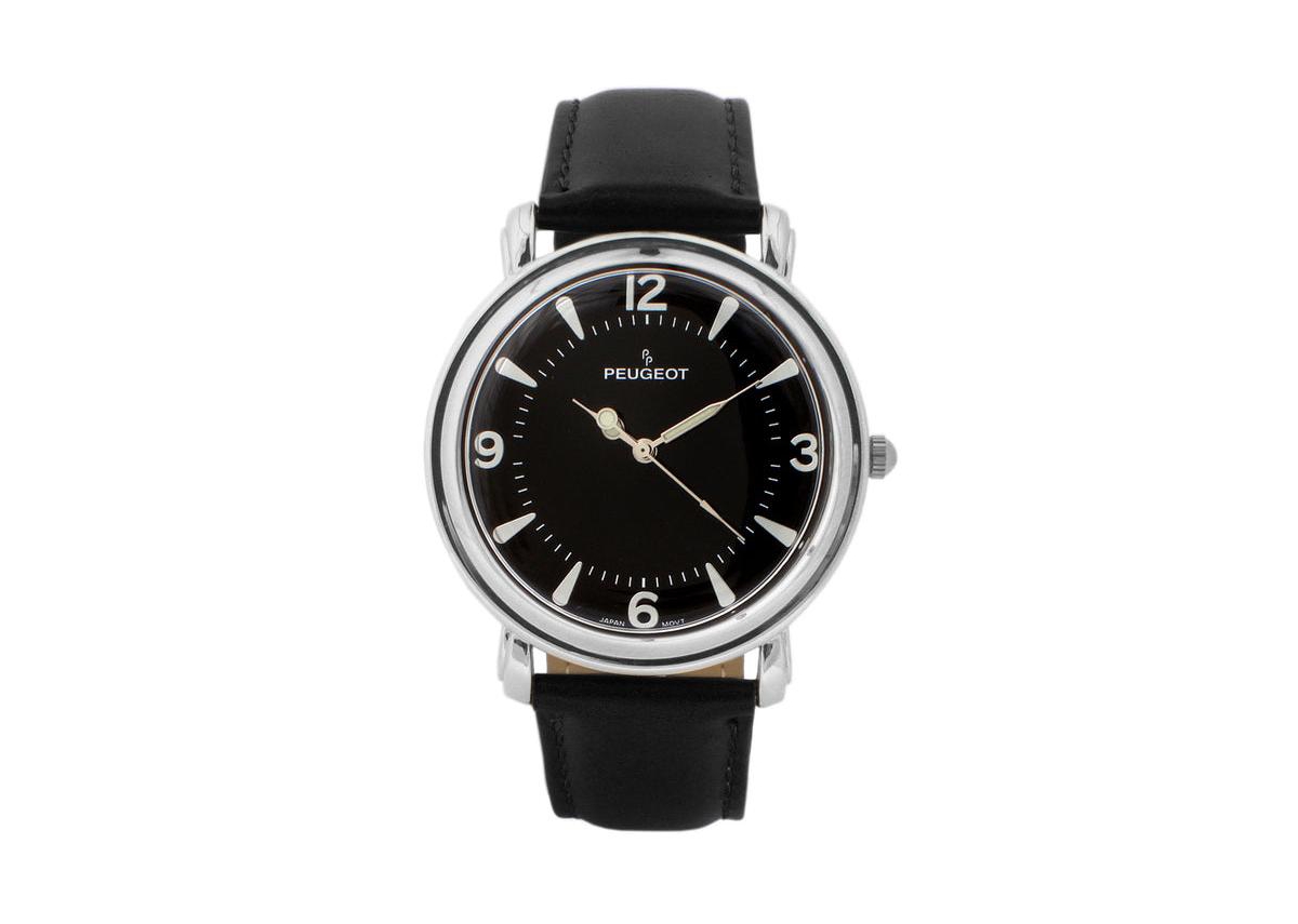 Men's 38mm Black Dial Retro Design Calf Skin Leather Strap watch