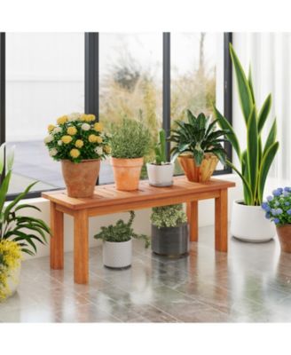 Wooden Plant Stand for Indoor and Outdoor Use – Solid Wood Flower Pot Holder Display Shelf