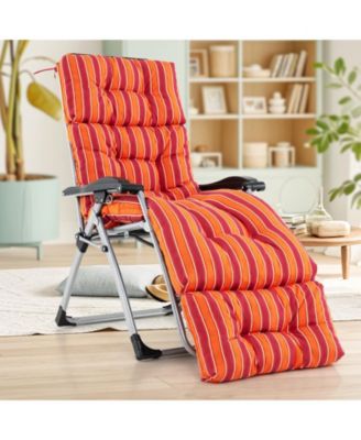 Outdoor Lounge Chaise Cushion with String Ties for Garden Poolside 73'' x 22'' x 4''