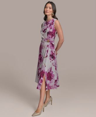 Women's Sleeveless Floral Midi Dress