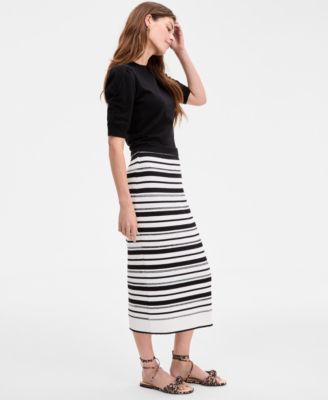 Women's Striped Sweater Maxi Skirt, Exclusively at Macy's