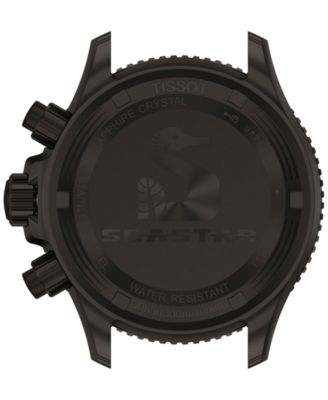 Men's Swiss Chronograph Seastar 1000 Black Rubber Strap Watch 38mm