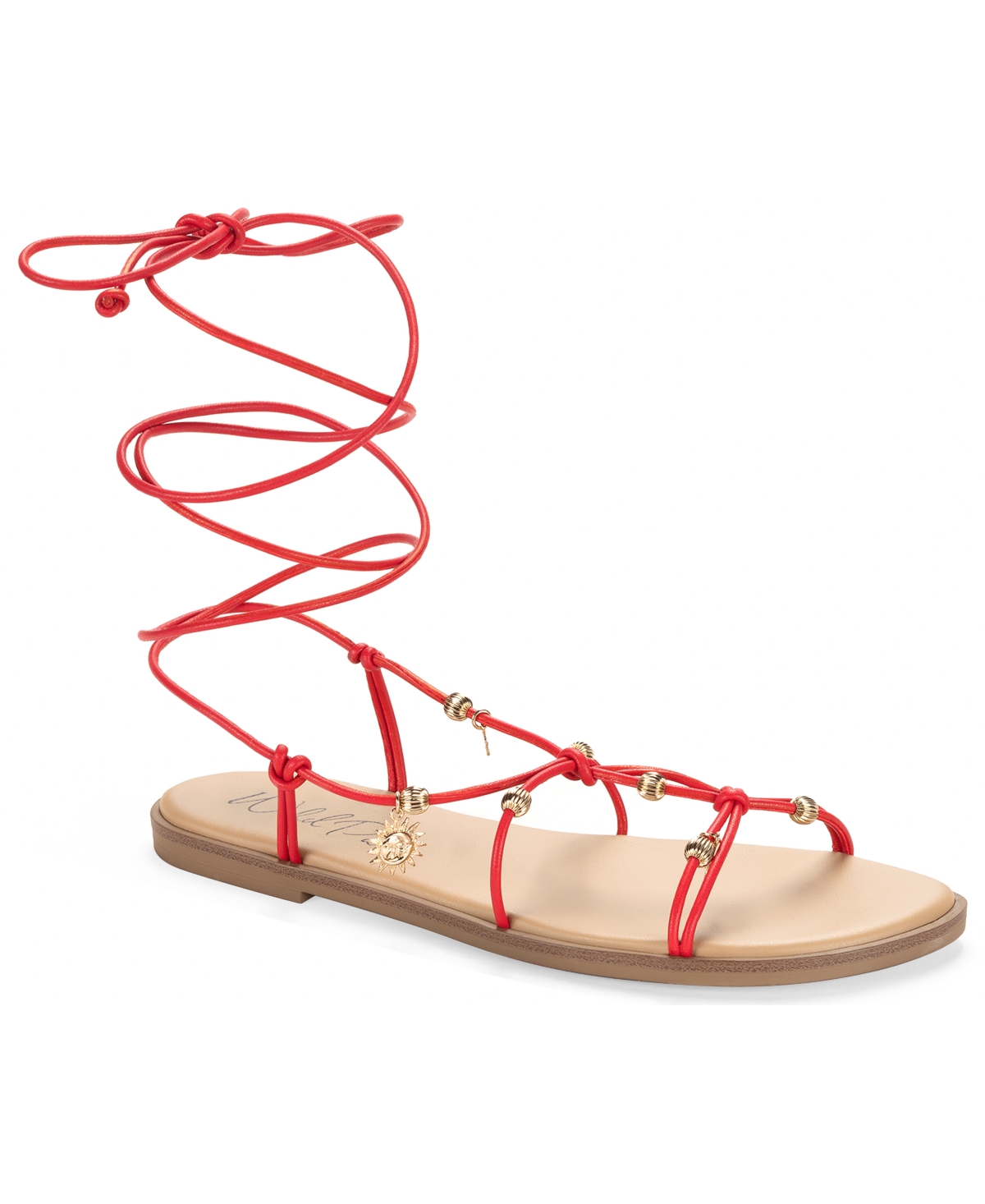 Reinaa Strappy Lace-up Flat Sandals, Exclusively at Macy's - Red