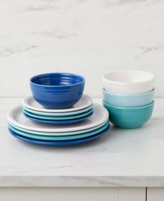 Coastal Blues Bistro Coupe Salad Plates, Set of 4