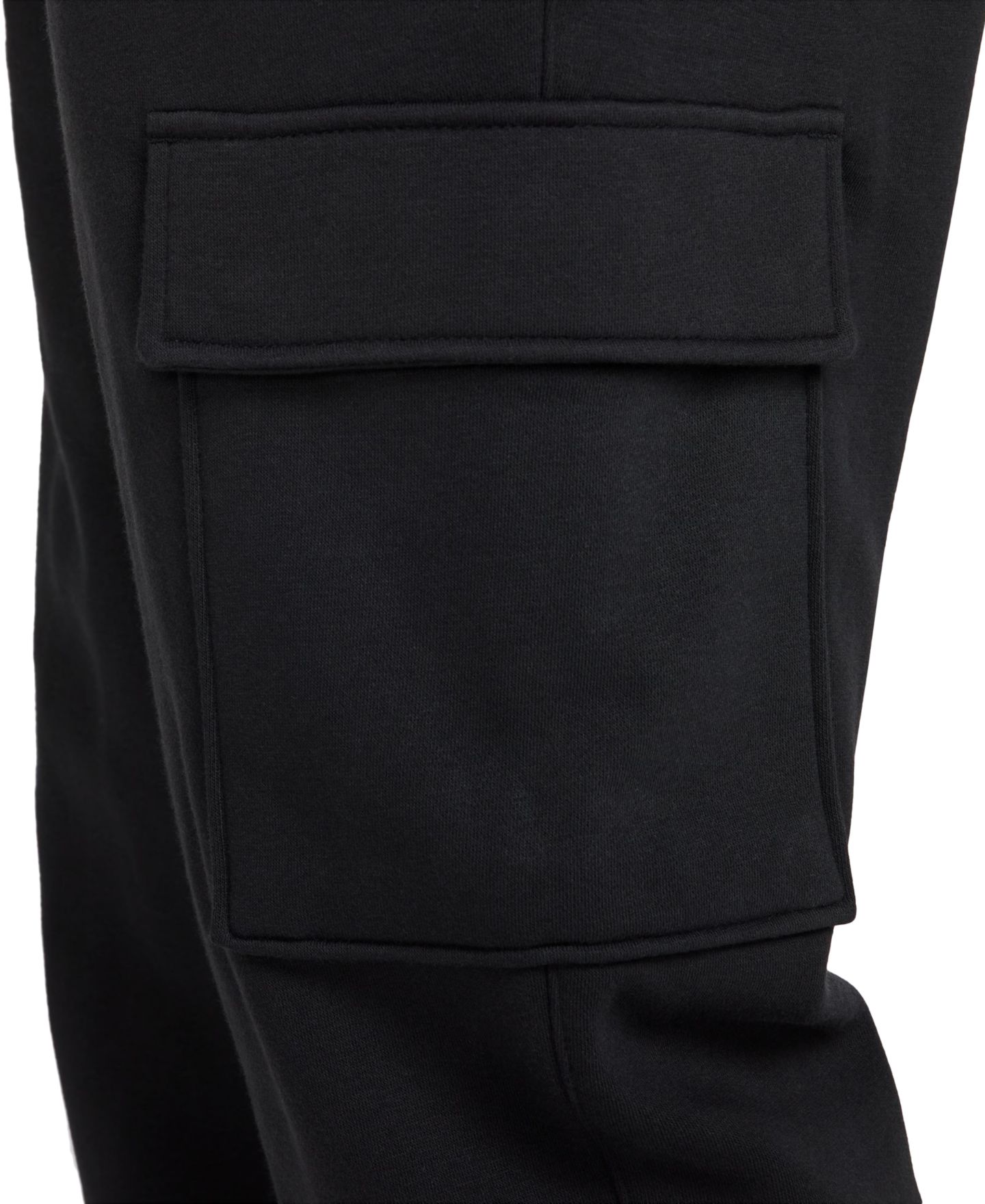 Мужские брюки Nike Club Fleece Cargo Regular-Fit, цвет: Чёрный / Белый — фото 3