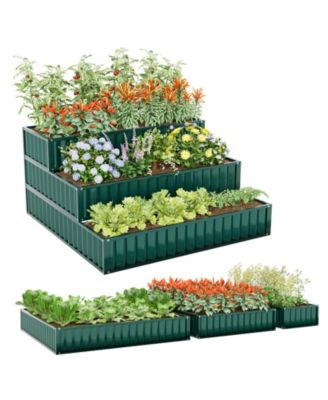 Heavy-Duty Outdoor 3-Tier Raised Garden Bed Planter Box