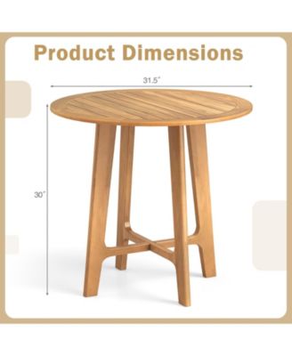 Patio Dining Table with Slatted Tabletop and X-shaped Frame